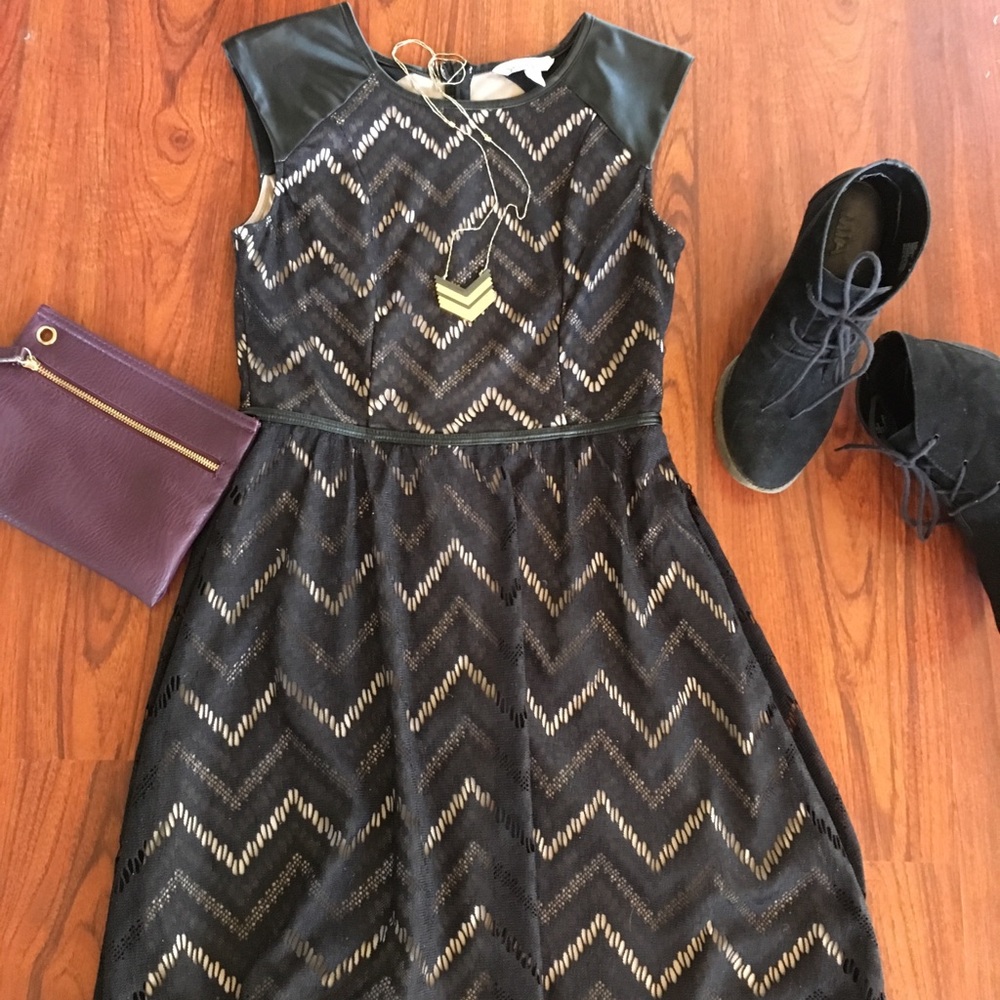 Black lace party dress